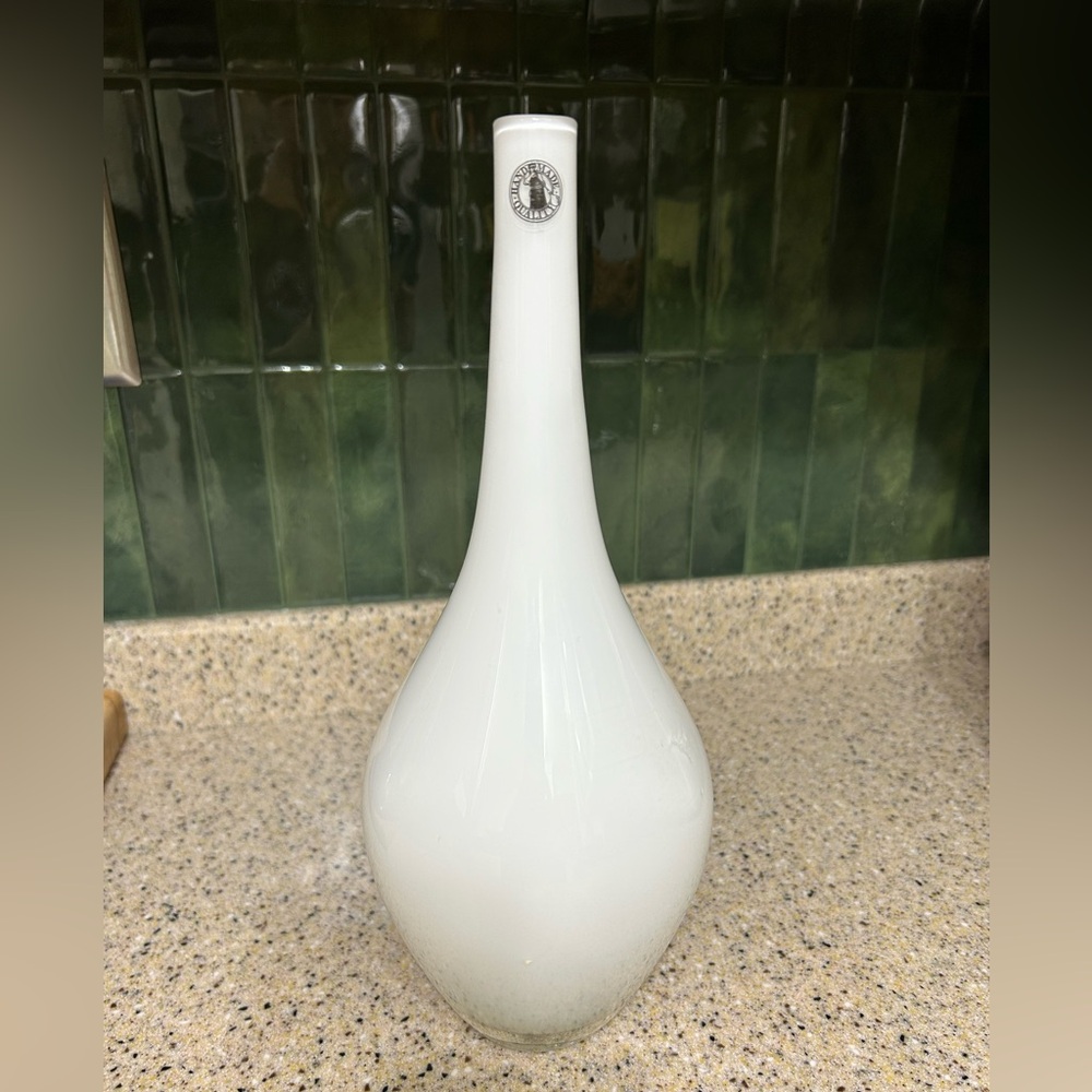 Gorgeous IKEA white Glass Hand Made Vase.
